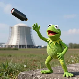kermit the frog throwing molotovs at the chernobyl reactors caught on tape