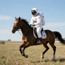 { horse } riding on astronaut