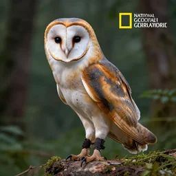 professional photo of a barn owl fox, national geographic, nature, photo in the forest, studio lighting, very detailed, unreal engine, canon photo, professional lighting, good composition, winning award photo, real barn owl fox, real,