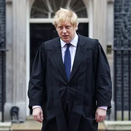 boris johnson wearing a black gown
