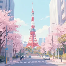 pastel aesthetic tokyo, 4 k, trending on artstation