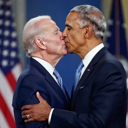 obama going in for a kiss for joe biden , 8k , professional photography