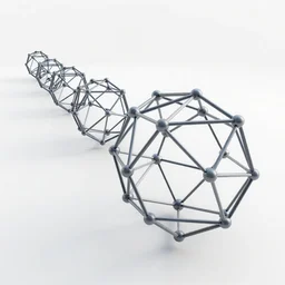 a long straight line, 3 d, dodecahedron