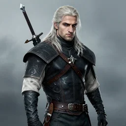 portrait of Xavi Hernandez as Geralt of Rivia from The Witcher