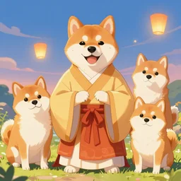 a shiba inu dog as a magical shinto priest, fantasy, colorful, 4 k, artstation trending, cinematic lighting, illustration, art by kim jung gi, irakli nadar, intricate linework, bright colors