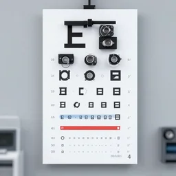 photo of an eye exam chart,