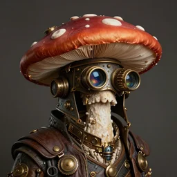 steampunk mushroom helmet with tube eyes hyperrealistic, hyperdetailed, chaykin howard and campionpascale and cooke darwyn and davis