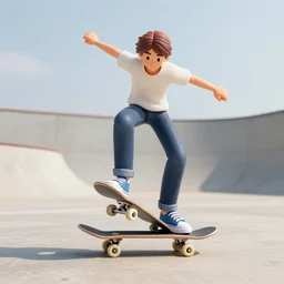 six inch tall skateboarder