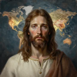 portrait painting of a jesus burn world, ultra realistic, concept art, intricate details, highly detailed, photorealistic, octane render, 8 k, unreal engine. art by artgerm and greg rutkowski