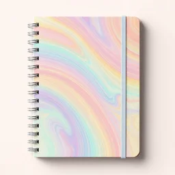 composition notebook agate pattern, multicolored pastel rainbow, artstation