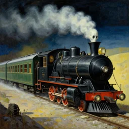 a beautiful painting of a ghost train by Salvador Dali, 4k wallpaper trending on artstation