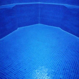 non euclidian liminal swimming pool blue light tile