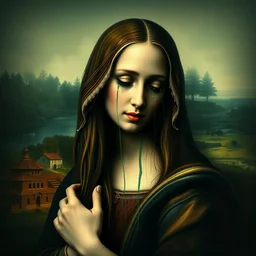 photomanipulation of crying monalisa by drawception and fineartamerica anna maghradze. rosie hardy. nicholas scarpinato.