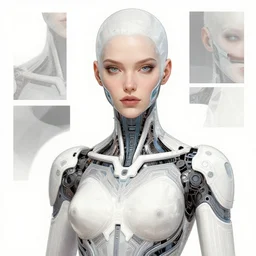 portrait of agatha vega as a cyberpunk cyborg. sci - fi, missing panels, intricate abstract upper body intricate artwork, by tooth wu, wlop, beeple, dan mumford. concept art, octane render, deviantart, greg rutkowski, cinematic, key art, hyperrealism, iridescent accents