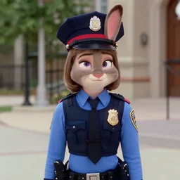 film still, human, Judy Hopps as a human young woman, from Police Academy 2 (1985)