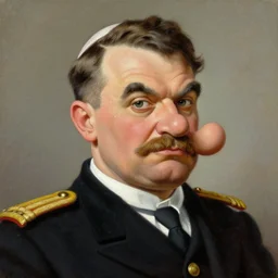 portrait of popeye as josip broz tito, realistic oil painting, detailed, high quality