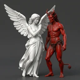 photo of an angel the devil by hieronymus bosch, joel peter witkin, annie liebovitz. gustave dore, octane render, 8 k uhd