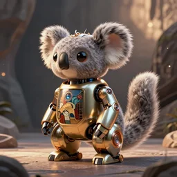 product photo of a futuristic stylized pet robot, otter bunny ( koala ) mix, kindchenschema, large ears, large tail, by artgerm and greg rutkowski and marc newson and zaha hadid, alphonse mucha, zaha hadid, side view, volumetric light, detailed, octane render, midsommar - t
