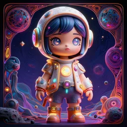 cute girl in the style of michael whelan and gustave dore. hyperdetailed photorealism, 1 0 8 megapixels, fully clothed, lunar themed attire, amazing depth, glowing rich colors, powerful imagery, psychedelic overtones, 3 d finalrender, 3 d shading, cinematic lighting, artstation concept art