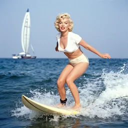 Marylyn Monroe can surfing
