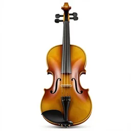 gilded violin, 8k product photo, isolated on a pure white background, centered, entire object in frame, sharp focus, soft studio lighting