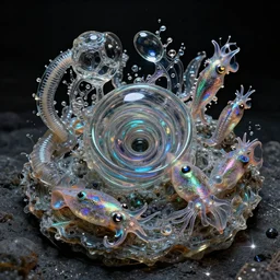 the person, hatchlings, anodized iridescent subconscious, glass onscientia, phantastica, colorfull, glass aliena, nudibranch, squidworm in symbiosi crusta, uspaceship nocturno pellucens, cerebri, mollis, exesa, artificia, vortices microform, fluida singula,, by peter mohr