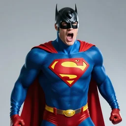 evil Superman yelling<