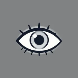 cybernetic eye, simplistic drawn business logo