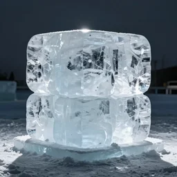 an ice sculpture of ice cube