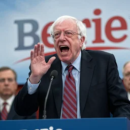 bernie sanders screaming, by bruce weber, 8 5 mm, f 1. 8