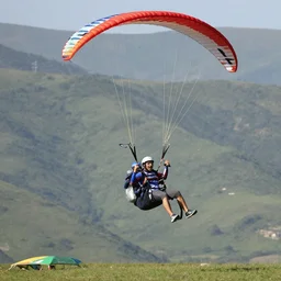 Budai having so much fun hang-gliding that he let go of the hang glider
