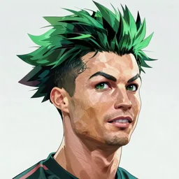 highly detailed portrait of cristiano ronaldo with spikey green hair in my hero academia stephen bliss 8 k ferdinand knab makoto shinkai and lois van baarle anime key visual big eyes by akira toriyama fantasy art by greg rutkowski shonen art style by kohei horikoshi official media in one punch man in hunter x hunter