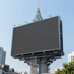 skycrapper with huge billboard on it.