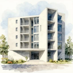an beautiful masterpiece watercolor architectural illustration in the style of lebbeus woods,