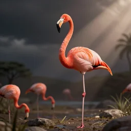 flamingo with arms, unreal engine, octane render