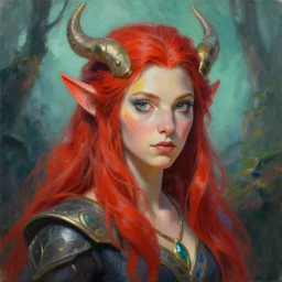 a beautiful painting of a vibrant fantasy race, portrait, by craig mullins, featured on artstation