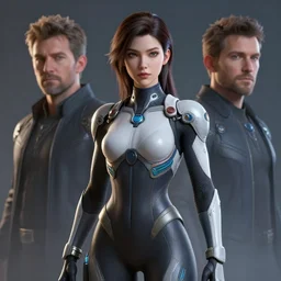hyper realistic portrait of a beautiful female character design with futuristic suit, art by frederic arsenault and guillaume mahieu and brad rigney. 3 d, trending on artstation, hiperdetailed, 8 k, vray, octane render, cinematic lighting