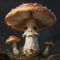 mushroom with face, highly detailed, illustration, sci - fi art, cyberpunk, epic, realistic, intricate, hyper detailed, beautiful lighting, emotional, artstation, concept art, smooth, sharp focus, ray tracing