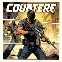 counter strike, vintage comic by greg rutkowski