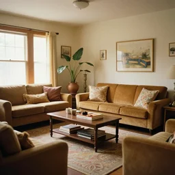 a stylish american living room in 1 9 8 0