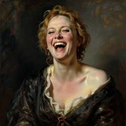 laughing charlize theron by ilya repin