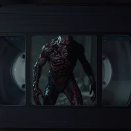 Horror vhs footage of an unknow creature