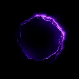 violet colored black hole on black background, blender, render, 4 k