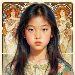 colourful upper half portrait of an asian girl with proportions in the style of jack davis - presented in magazine collage style, art by hsiao - ron cheng & alphonse mucha, magazine collage, highly detailed, caricature, caricature, caricature digital painting, concept art, ray tracing, illustration, smooth, sharp focus, intricate, symmetry, pinterest, behance, artstation