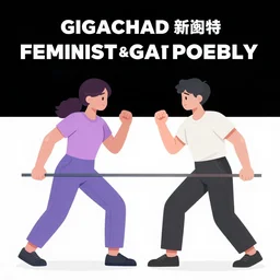 gigachad fighting feminist and gay poeple realistic award winning, trending on artstation, unreal engine