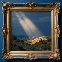 blue and gold baroque frame