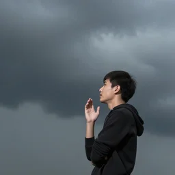 person talking to a stormy cloud by Trent Parke, clean, detailed, Magnum photos