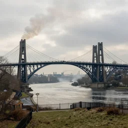 industrial revolution, art, iron bridge, smoke