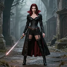 full body photo female vampire hunter
