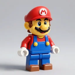 mario in lego brick, matte painting